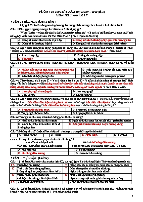 Đề ôn thi học kì 2 môn Ngữ văn Lớp 7 - Năm học 2019-2020 - Đề số 3 (Có đáp án)